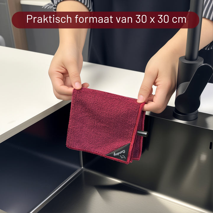 Microvezeldoekjes 7 stuks Rood