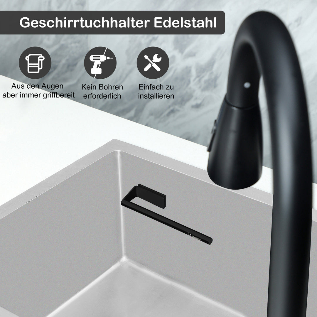 Magnetischer Spültuchhalter für Spülbecken Edelstahl Schwartz