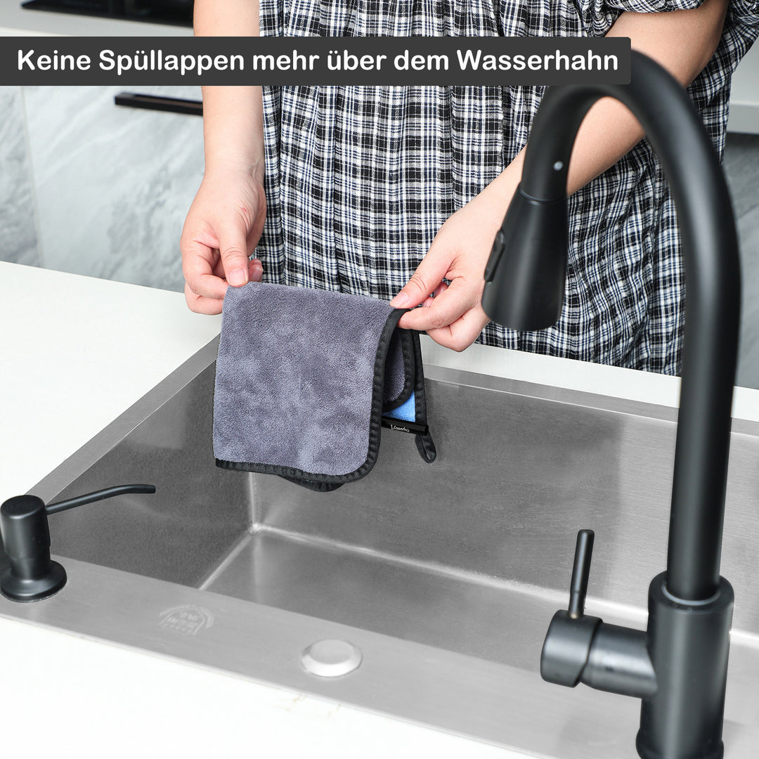 Magnetischer Spültuchhalter für Spülbecken Edelstahl Schwartz