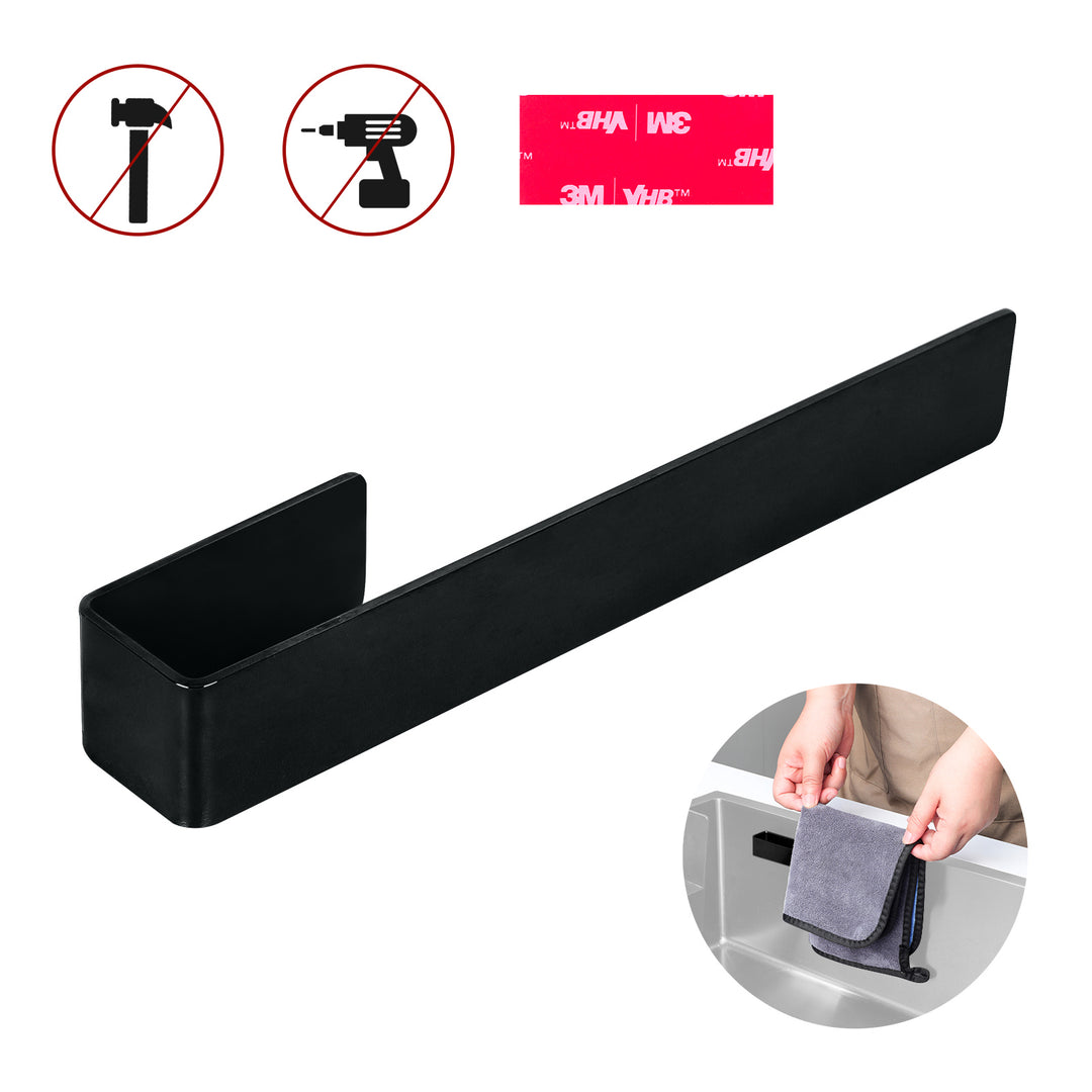 Spültuchhalter aus Edelstahl – Starker Klebestreifen – Schwartz