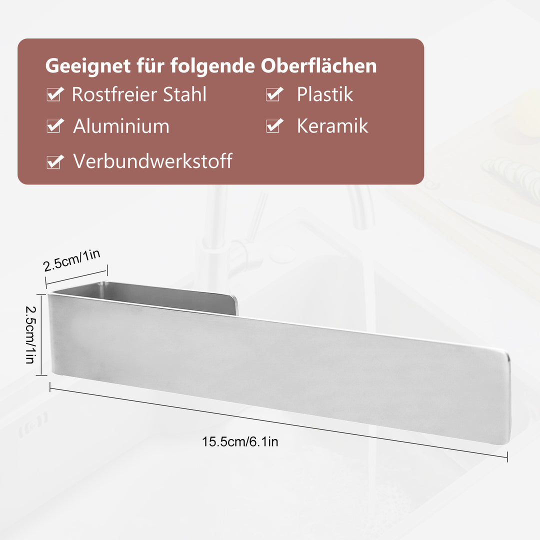 Spültuchhalter aus Edelstahl – Starker Klebestreifen – Silber