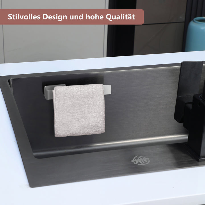 Spültuchhalter aus Edelstahl – Starker Klebestreifen – Silber