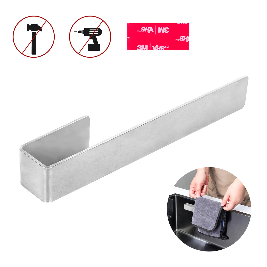 Spültuchhalter aus Edelstahl – Starker Klebestreifen – Silber